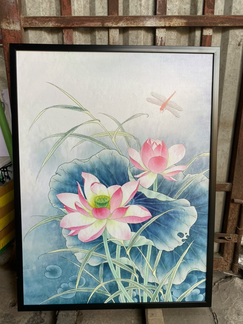 tranh canvas chủ đề hoa sen 